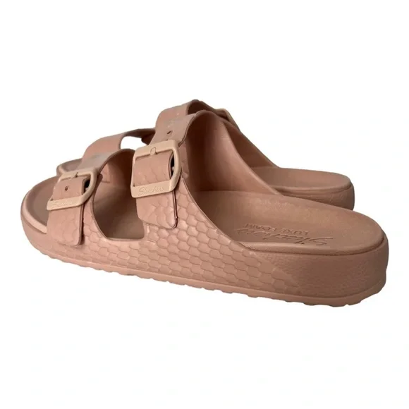 Skechers Luxe Foam Sandals Sliders Womens Size UK 8 Dusky Pink Buckle Fastening - Picture 5 of 12